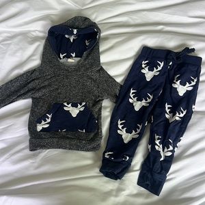 12 month buck deer baby boy sweat outfit
